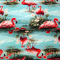 Preview: Jersey Baumwolle Red Flamingo von Stenzo | Meterware